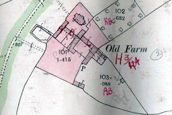 Old Farm annotated on the 1925 rating valuation map